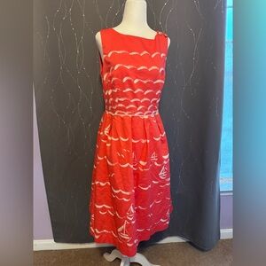 Talbots pink/white sailboat dress 14